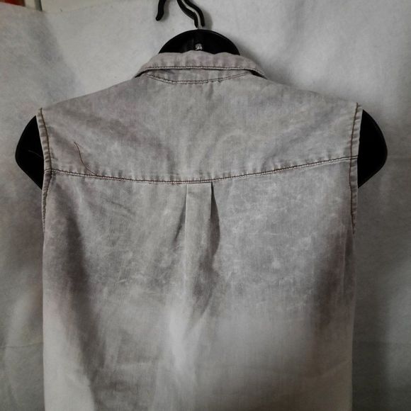 Vintage PassPort Grey Ombre Sleeveless Button Up Tank Size Medium - Picture 8 of 11